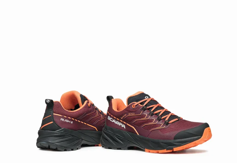 Scarpa Womens Rush GTX 2 Shoes - Burgandy-Dusty Orange-4